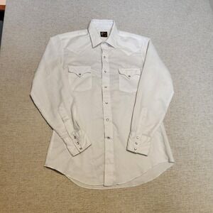 Open Range Western Shirt Mens‎ XL White Pearl Snap Textured Long Sleeve Cowboy